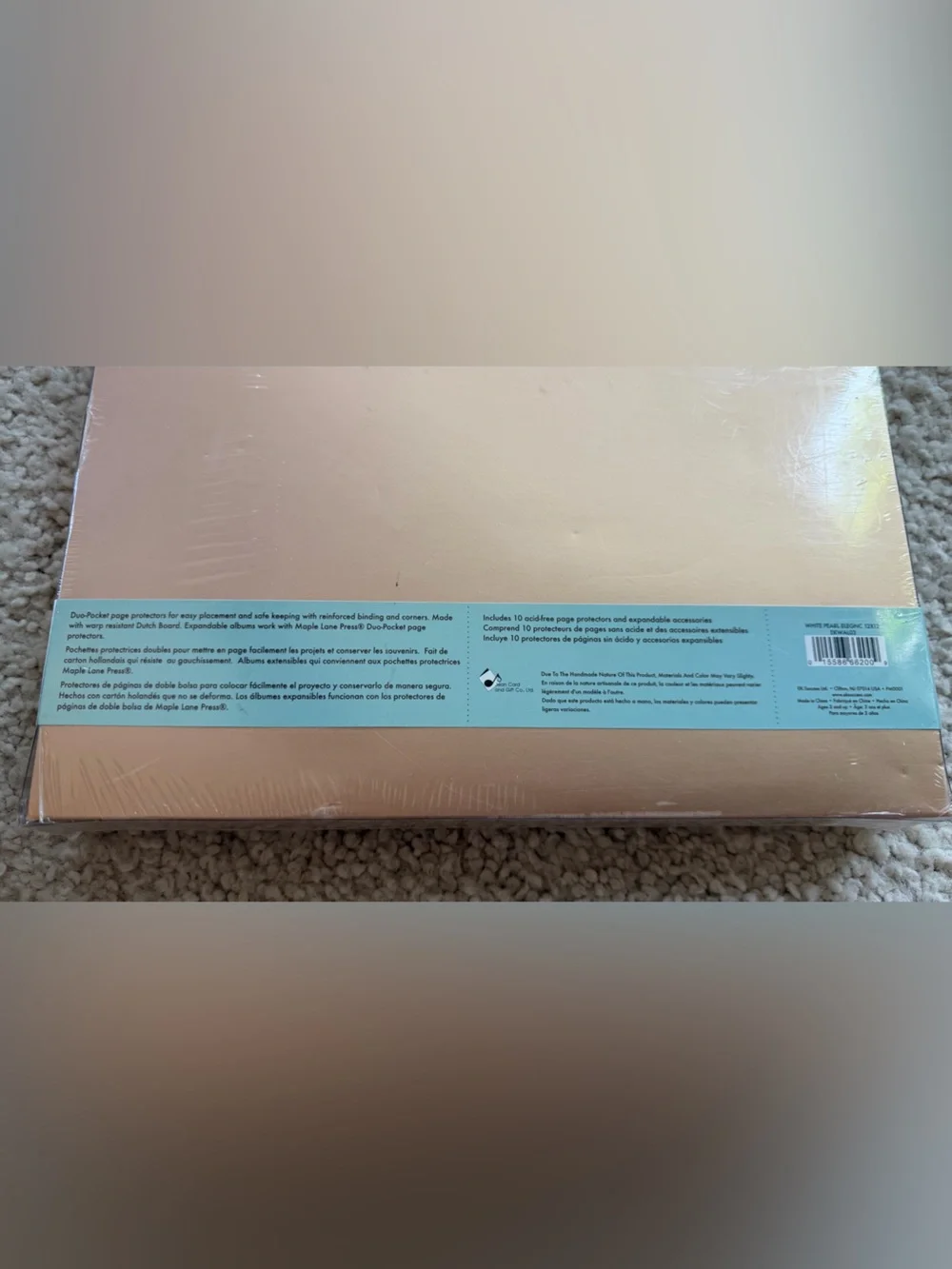 Maple Lane 12x12 White Silk Scrapbook Album Pearl Detail NWT